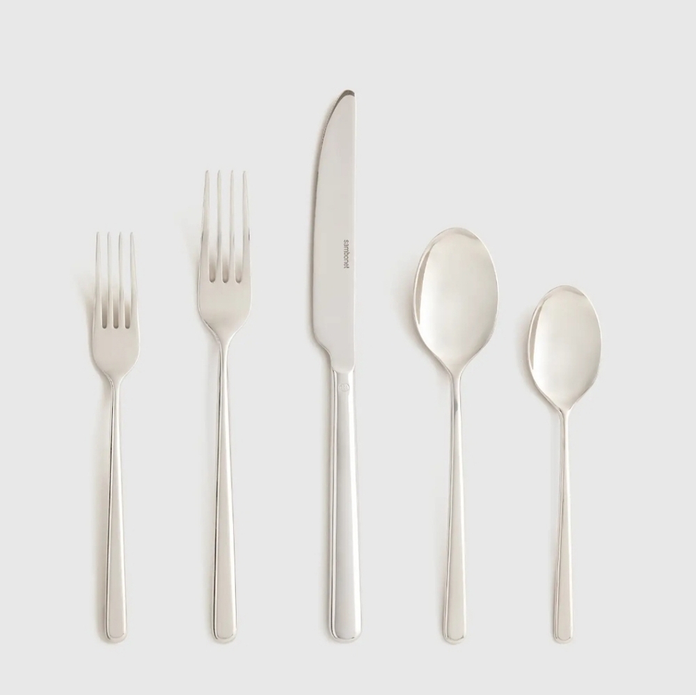 NEW! Quince- Sambonet Gia Minimalist 20 Piece Stainless Steel Flatware Set! (#D)